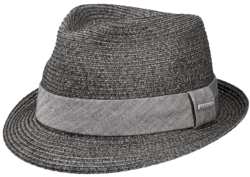 Stetson Reidton Toyo Trilby Stråhatt Damer/Herrar - sommarhatt herrhatt Sommar Vår-sommar - XXL (62-63 cm) antracit