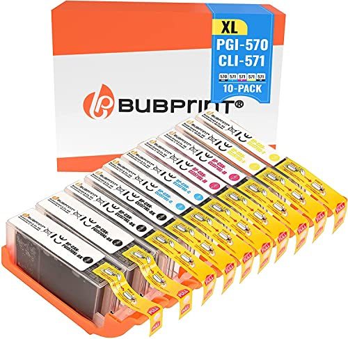 Bubprint 10 Druckerpatronen kompatibel als Ersatz für Canon PGI-570 CLI-571 XL für Pixma MG5700 MG5750 MG5752 MG5753 MG6850 MG6852 MG7750 TS5000 TS5050 TS5053 TS5055 TS6050 TS8050 Multipack