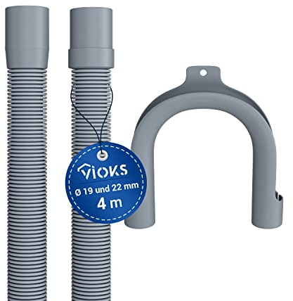 Drain hose 4,0 meters for washing machine/dishwasher with 19 / 22mm connection in premium quality