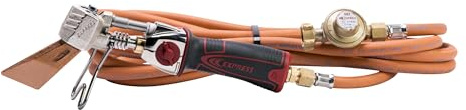 Équipement Complet Couvreur Piezo avec Fer + 4,75 m de Tuyau + Détendeur 2 bar - Accessoire pour Fer à Souder - Lampe à Souder - Fer de Couvreur - Chalumeau d'Étanchéité - Pièces de Rechange - EXPRESS