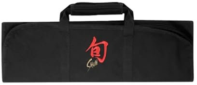 Shun DM0880 - Rollo de cuchillo (8 ranuras para cuchillos de cocina, estuche de transporte, laminado en PVC, poliéster 600 denier, color negro