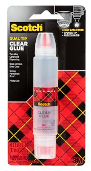 Scotch Clear Glue in 2-Way Applicator, 1.6 oz, Photo Safe and Non-Toxic, 1-Pack