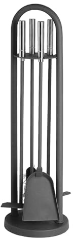 raik 21.02.125.2 Kaminbesteck, 4-teilig, anthrazit beschichtet, 70cm