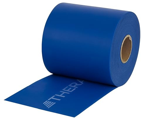 TheraBand Latex-Free Resistance Band for Pilates, Home Gym, Rehab, Professional Physical Therapy & Fitness Equipment, Resistance Training, 22.9 Metre, Blue, Extra Heavy