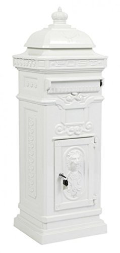 Casa Padrino Estado del buzón Arte Antiguo Nouveau buzón de Correo electrónico MOD6 Cuadro de Aluminio - Blanco - Columna de buzones - Inglés letterbox - Nostalgia Nostalgia