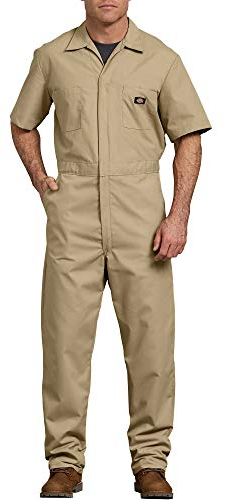 Dickies mäns kortärmade arbetskläder overall, Kaki V1, L Tall