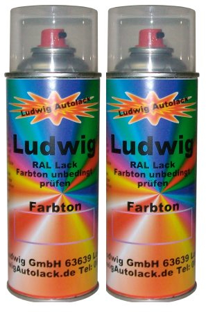 LudwigLacke 2 Spraydosen 400ml Autolack glänzend RAL 9002 Grauweiss