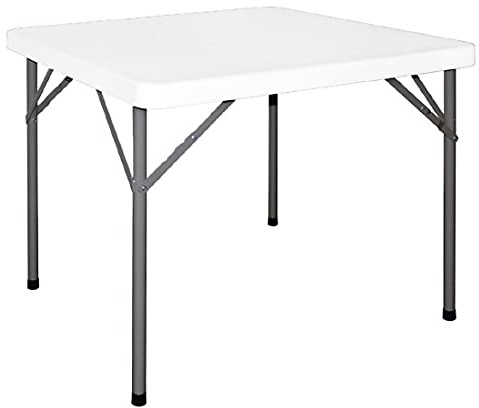 Bolero Square Foldaway Table, White, 3ft, 740X860X860mm