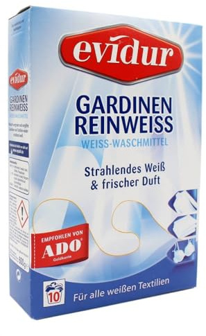 EVIDUR DETERSIVO in Polvere per Tende Bianche E Biancheria 600 GR