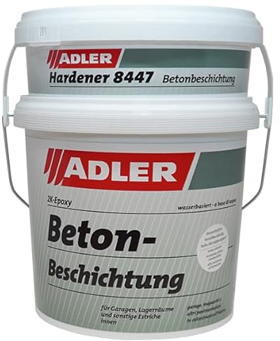 ADLER 2K-Epoxi Bodenbeschichtung inkl. Härter - 4,5 kg Betongrau - Betonversiegelung, Beschichtung für Garagen, Keller, Schutzanstrich