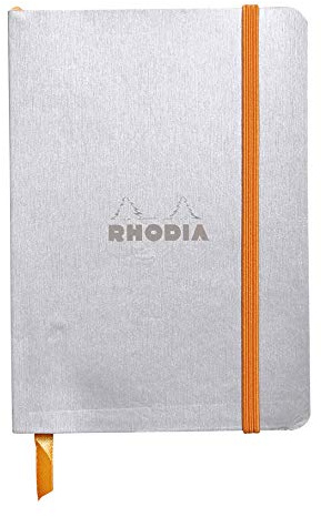 Rhodia 117301C Notizheft (mit weichem Umschlag, liniert, 72 Blatt, DIN A6, 10,5 x 14,8 cm) 1 Stück silber