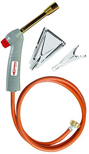 Soplete Gas Butano - Soplete Fontanero Profesional Estandar + Accesorios - Caudal de Gas 312 (g/h) - Potencia 4,3 kW - con Accesorio Cercoflam y Lanza Quemadora de Pintura de Llama Plana - EXPRESS