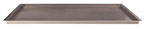 Pentole Agnelli COAL182MFB-1/1 Gastronorm Teglia Microforata con Binario su Lato Corto, in Alluminio 3003, Argento