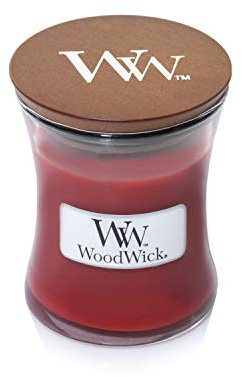 Woodwick 98104 Candela Mini Cannella Chai, Cera, Rosso, 7x8 cm