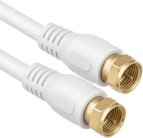 1aTTack Câble coaxial/antenne/Satellite Connecteur F Coaxial mâle vers coaxial Femelle 2,5 m - Câble Satellite Plaqué Or fiche F vers fiche F 85 DB