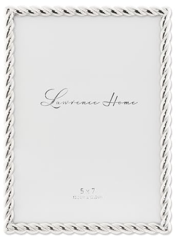 Lawrence Frames Rope Design Metal Frame, 5x7, Silver