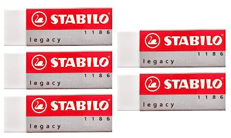 STABILO Legacy großer weißer Radiergummi, 5 Stück