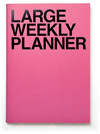 JSTORY Großer Wochenplaner, genäht, flach aufliegend, undatiert, ganzjährig, flexibler Einband, Ziel-/Zeitorganizer, dickes Papier, umweltfreundlich, anpassbar, B5, 18.3 x 25.7 cm, 28 Blatt, Pink