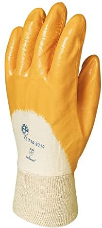 Lote de 10 pares de guantes nitrilo amarillo soporte algodón 9310 de Eurotechnique