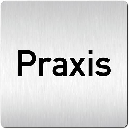 Türschilder24 XXL Schild - Türschild (B) • 125 x 125 mm • Praxis Arztpraxis • 1,5 mm Aluminium Vollmaterial • 100% Made in Germany (Praxis)