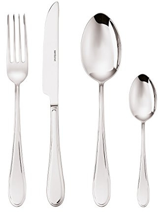 Sambonet 52559-81 Frame - Set di Posate da Tavola monoblocco in acciaio inox 18/10, per 6 persone, 24 pezzi: 6 forchette, 6 cucchiai, 6 coltelli, 6 cucchiaini da tè