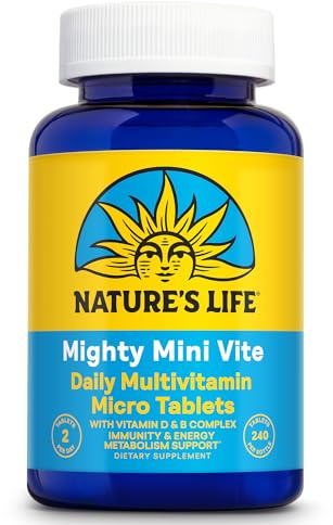 Nature's Life Mighty Mini Vite - Daily Multivitamin for Women and Men - Vitamin D and B Complex - Immunity and Energy Metabolism Support - Lab Verified - 120 Servings, 240 Micro Tablets