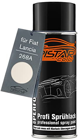 TRISTARcolor Autolack Spraydose für Fiat/Lancia 268A Bianco Gelato | Gelato Weiss, Basislack, Sprühdose 400ml