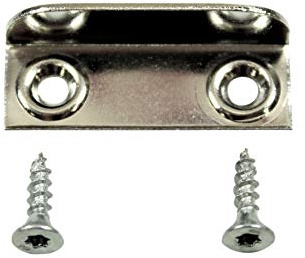 SN-TEC Möbel Winkel Schließblech, Schließwinkel, für Schubladen und Klappen geeignet, zum aufschrauben vernickelt silber (10 Stück) incl. Befestigungsmaterial