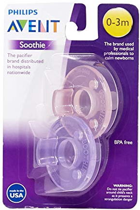 Avent - 2x Soothie Baby Schnuller, 0-3 Monate, Rosa/Lila - aus den USA