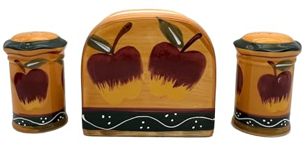 ACK Country Apple Salz- und Pfefferstreuer mit Serviettenhalter, Küchendekoration