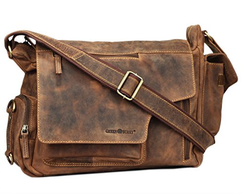 Greenburry Vintage original Umhängetasche Leder Messenger braun | 34,5x26x13,5cm