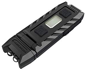 Nitecore Thumb Mini Taschenlampe Schlüsselanhänger 85 Lumen Schlüsselbund-Lampe USB Aufladbar mit bewegliche Kopf, Schwarz