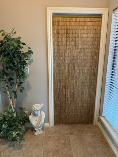 ABeadedCurtain Real 125 Strand 4000 Beads Natural Bamboo Beaded Curtain 38% More Strands Handmade (+Hanging Hardware)