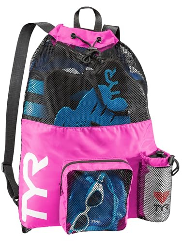 TYR Big Mesh Mummy Sacca a Rete per Piscina, Rosa, L