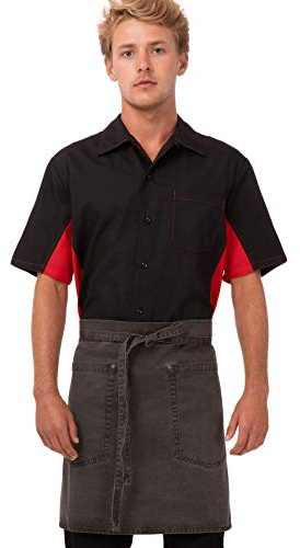 Chef Works Unisex Dorset Half Bistro Apron, Pewter, One Size