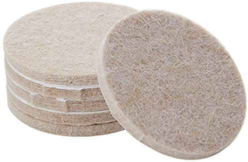 Merriway® BH01177 (6 Pcs) Thick Self Adhesive Round Heavy Duty Felt Pads, Beige 50 mm (2 inch) x 4 mm - Pack of 6 Pieces