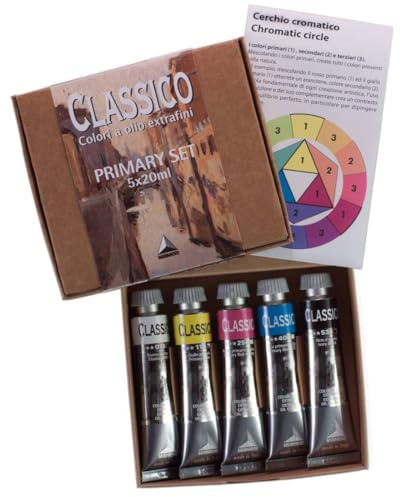 Maimeri Classico Color Óleo Primary Caja 5x20 ml, Colores Primarios