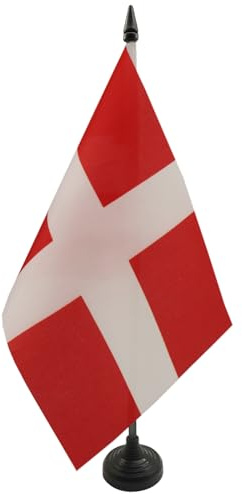 AZ FLAG Drapeau de Table Savoie 21x14 cm Polyester 100D Socle Plastique | Usage intérieur Drapeau de bureau savoyard finition cousue et bords renforcés avec mât en plastique et socle en plastique
