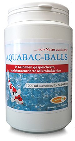 pondovit Aquabac Balls 1000 ml in Gelbällen gespeicherte Mikrobakterien Teich Filter hochkonzentrierte Starter- und Filterbakterien, Koi