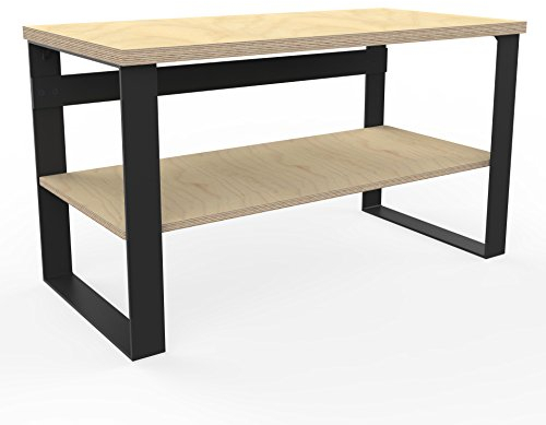AUPROTEC Profi Design Werkbank 1300 x 750 x 850 mm + Multiplex Arbeitsplatte 40mm Massiv Arbeitstisch