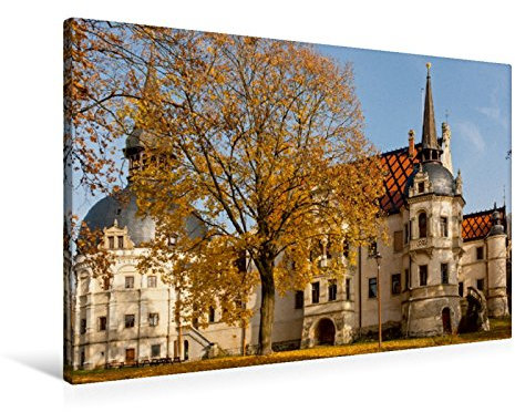 Premium Textil-Leinwand 90 x 60 cm Quer-Format Schloss Schönfeld unweit Großenhain | Wandbild, HD-Bild auf Keilrahmen, Fertigbild auf hochwertigem Vlies, Leinwanddruck von Birgit Seifert