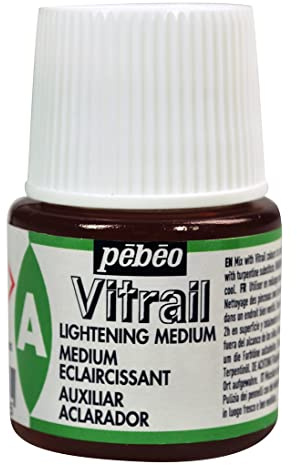 Pebeo 45 ml Vitrail Lightening Medium Stained Glass Effect Glass Paint, Transparent, 051000
