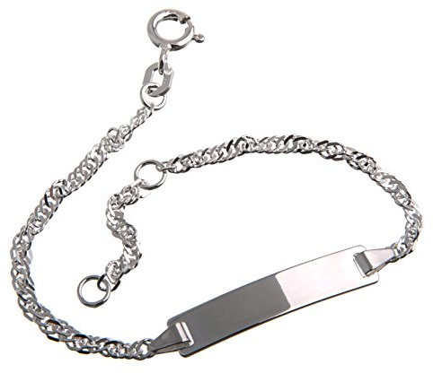 Silberketten-Store Baby- & Kinder ID Armband Singapur inkl. Gravur & Geschenksäckchen I aus 925 Silber gefertigt I nickelfrei für Allergiker geeignet I 10 verschiedene Schriftarten
