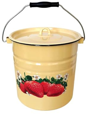 Emaille Eimer Wassereimer 12 Liter ca 25cm Durchmesser mit Motiv/Retro Nostalgie Geschirr