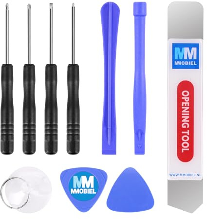 MMOBIEL Kit d'outils pour Smartphones 10 en 1: Tournevis, spudger en métal, Ventouse écrans, Chiffon Microfibres
