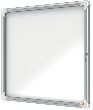 Nobo abschließbarer Schaukasten mit magnetischer Notiztafel, Ideal für den Außenbereich, 6 x A4, Premium Plus, Weiß, 1902578