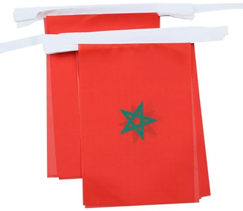AZ FLAG Guirlande Maroc 12 m 20 drapeaux Polyester Léger 45x30 cm