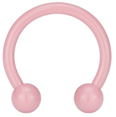 eeddoo Piercing Hufeisen Septum-Piercing Pink Edelstahl