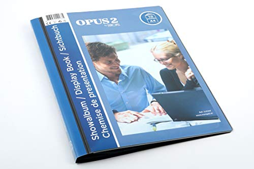 EUROPEL Präsentationsbuch im A4-Format mit 10 Hüllen - Sichtbuch mit Front-View-Inlay - Portfolio- und Projektordner für Besprechungen & Konferenzen - Dunkelgrau / Anthrazit – 114167