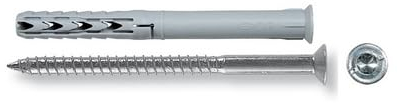 Taco prolongado de nailon con huella Torx de 8 x 100 mm